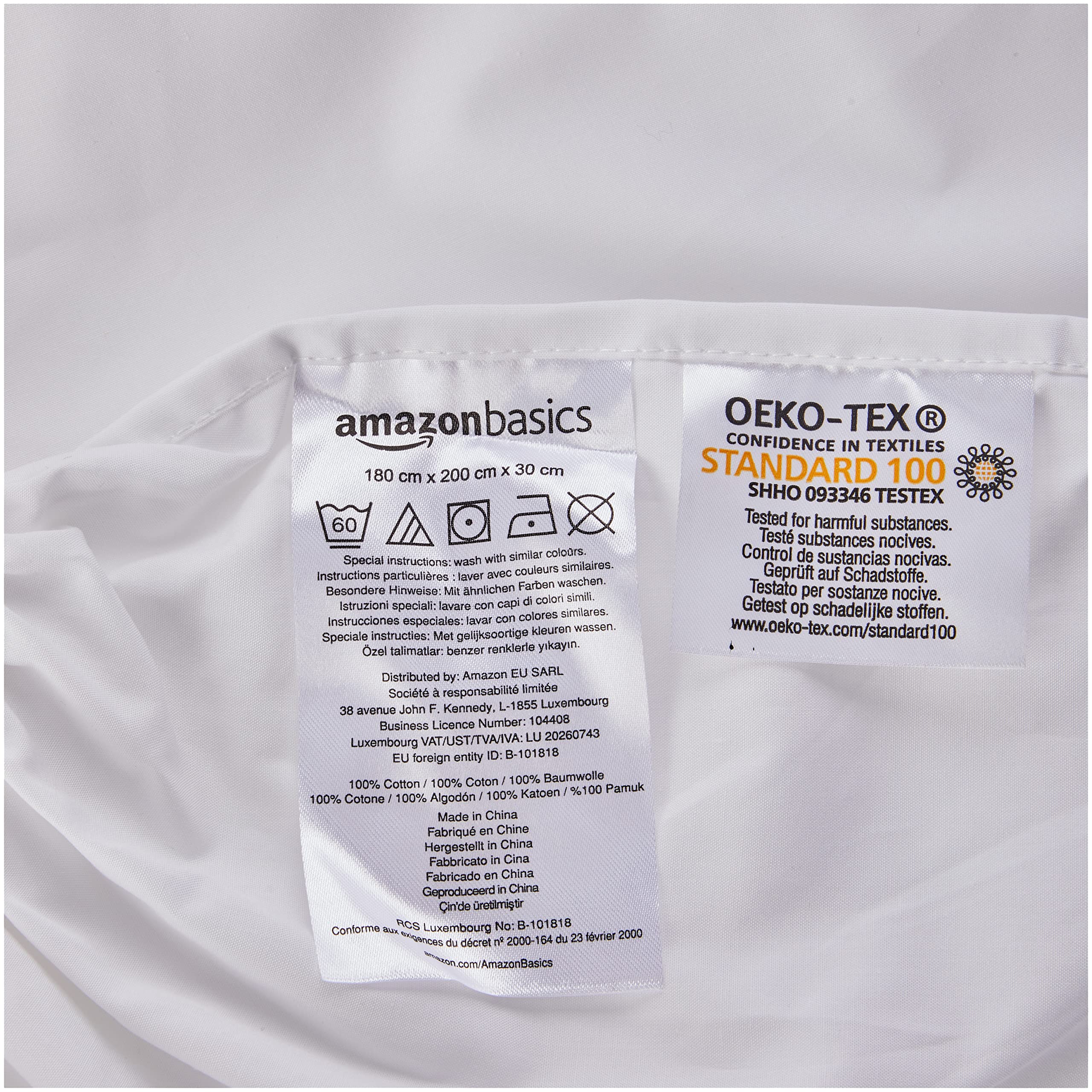AmazonBasics Everyday Lenzuolo Angoli King 180x200 Bianco Cotone
