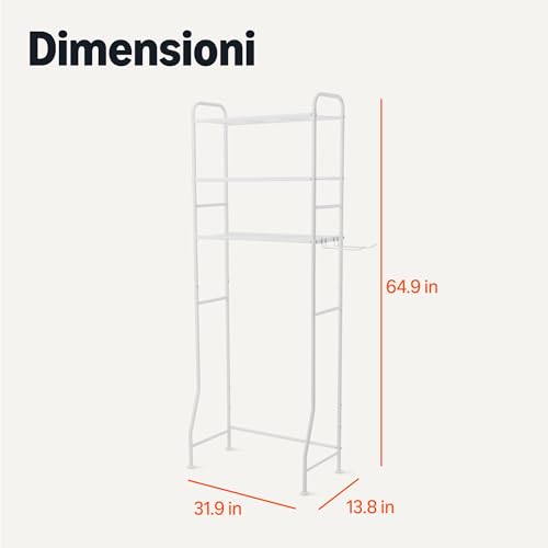 Amazon Basics organizer bagno 3 ripiani sopra WC bianco