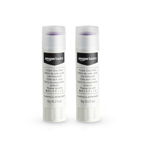 AmazonBasics Colla Stick Viola Lavabile 2 Pezzi 0,21 oz