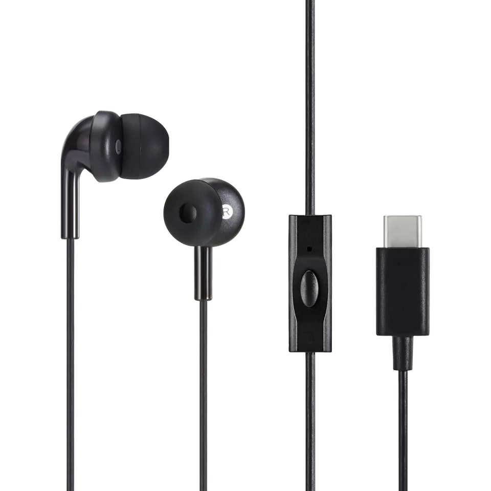 AmazonBasics Auricolari In-Ear USB-C Nero con Microfono 1pz