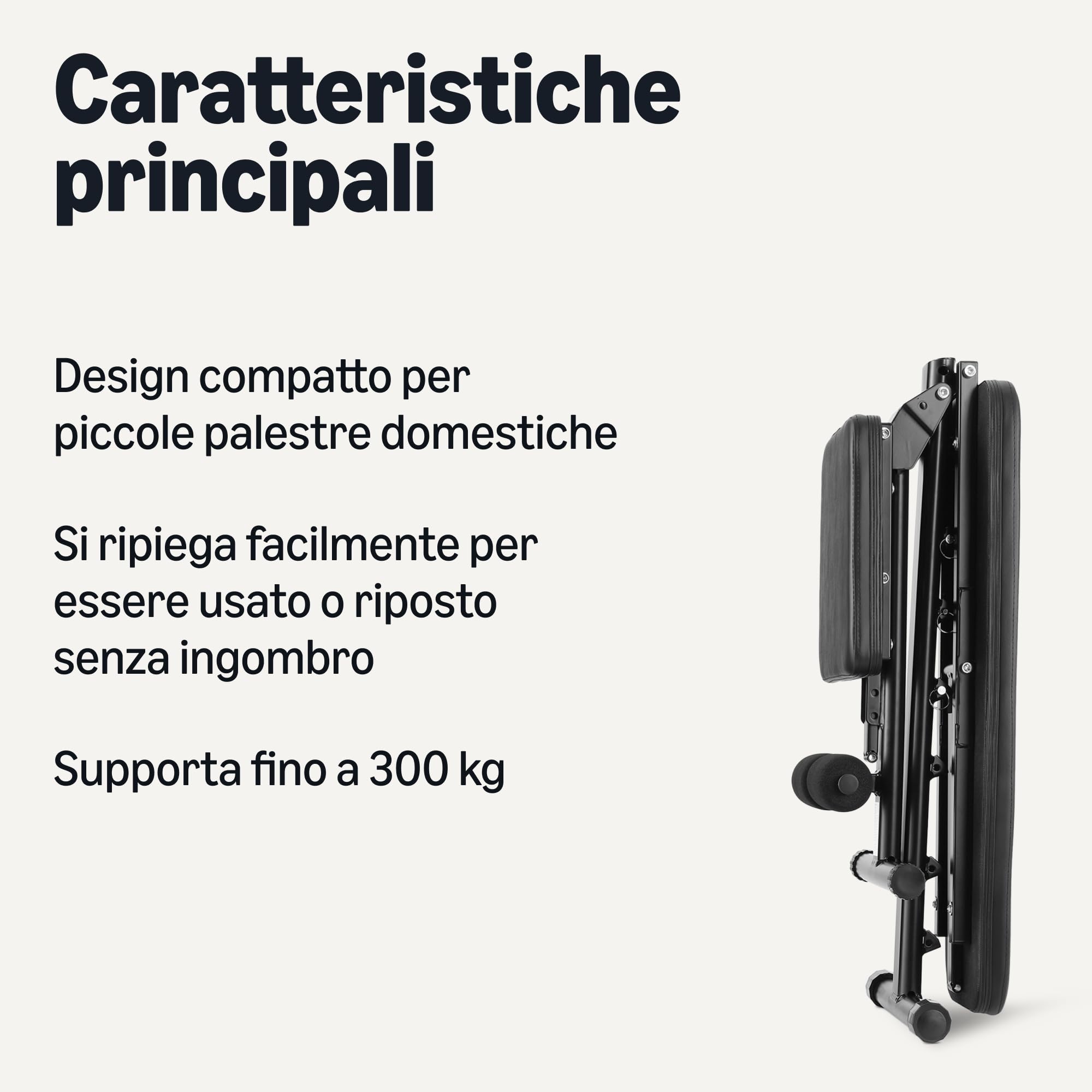 Amazon Basics Panca Pesi Regolabile Pieghevole Nera 299 kg