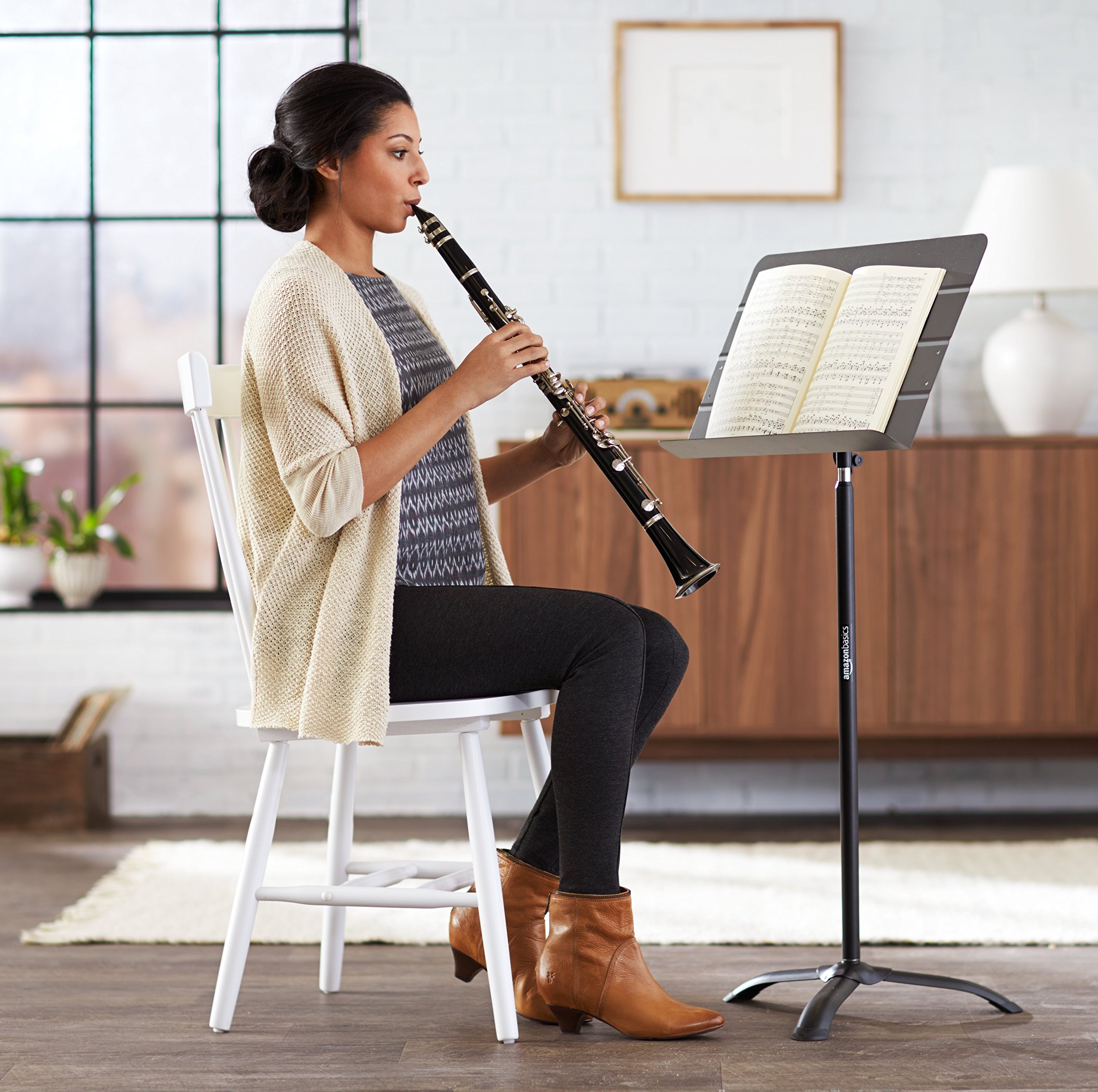 Amazon Basics Orchestra leggio spartiti nero 108-162 cm
