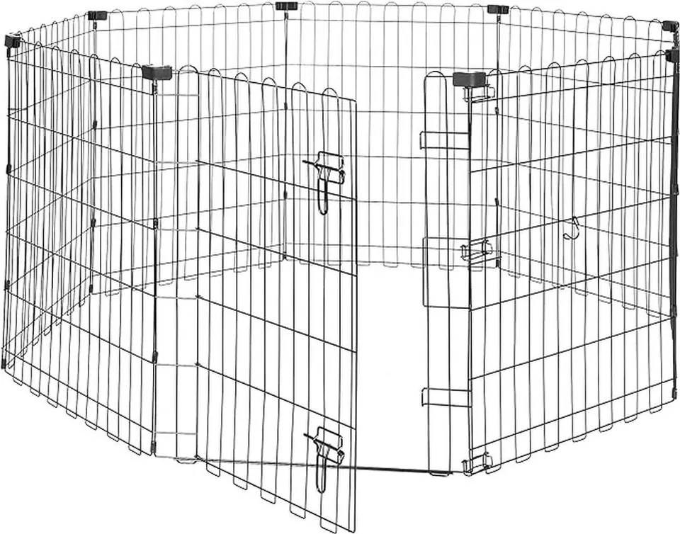 Amazon Basics Recinto Cani Metallo Nero 8 Pannelli 76 cm Pieghevole
