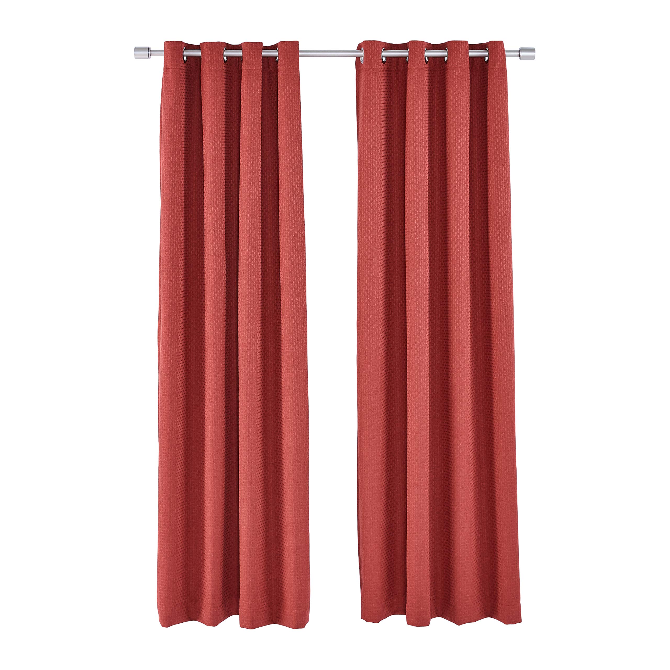 Amazon Basics Basket Weave Tenda Oscurante 132x213 Rosso 2 Pezzi