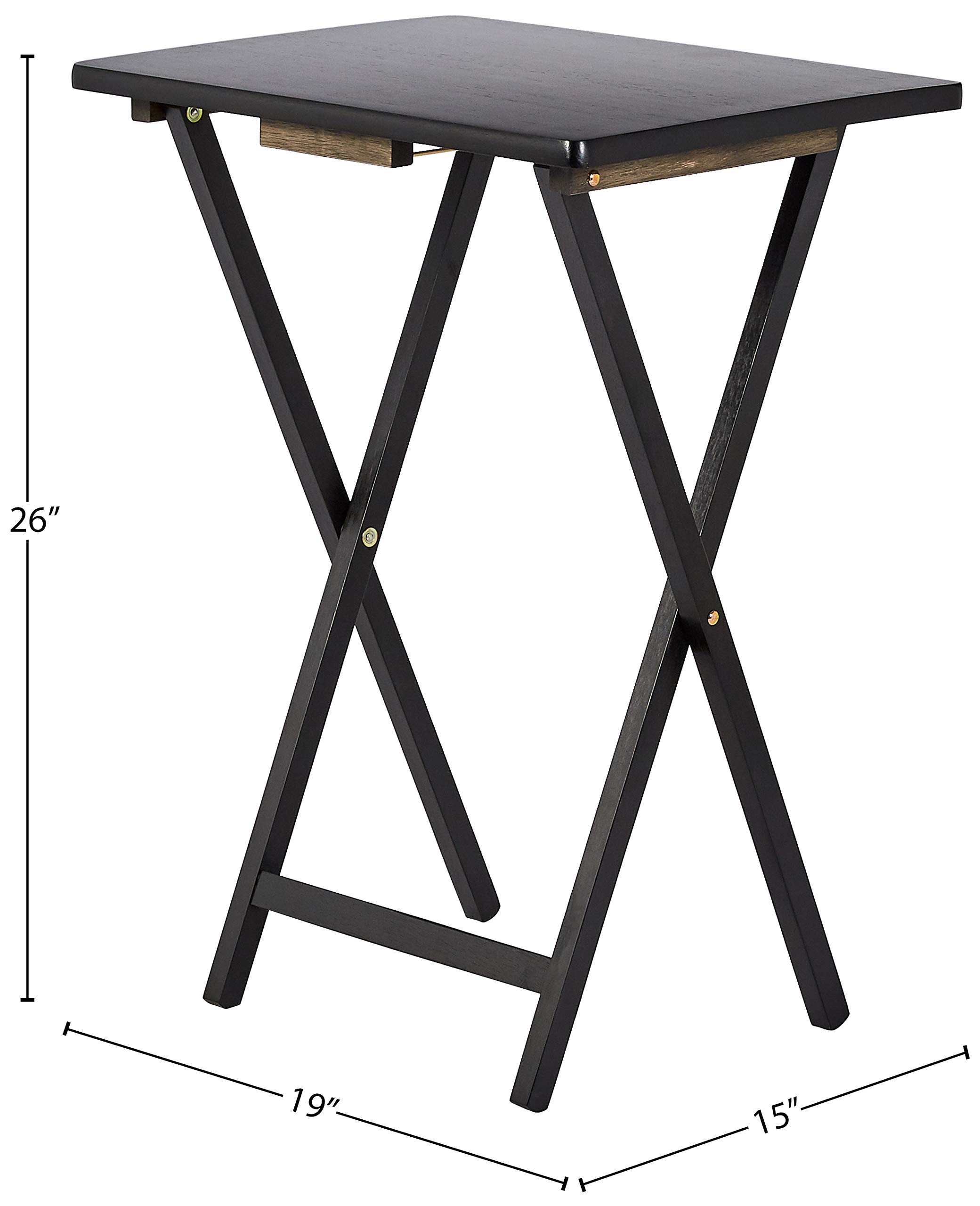 Amazon Basics Tavolini Pieghevoli Legno Set 4 pezzi nero