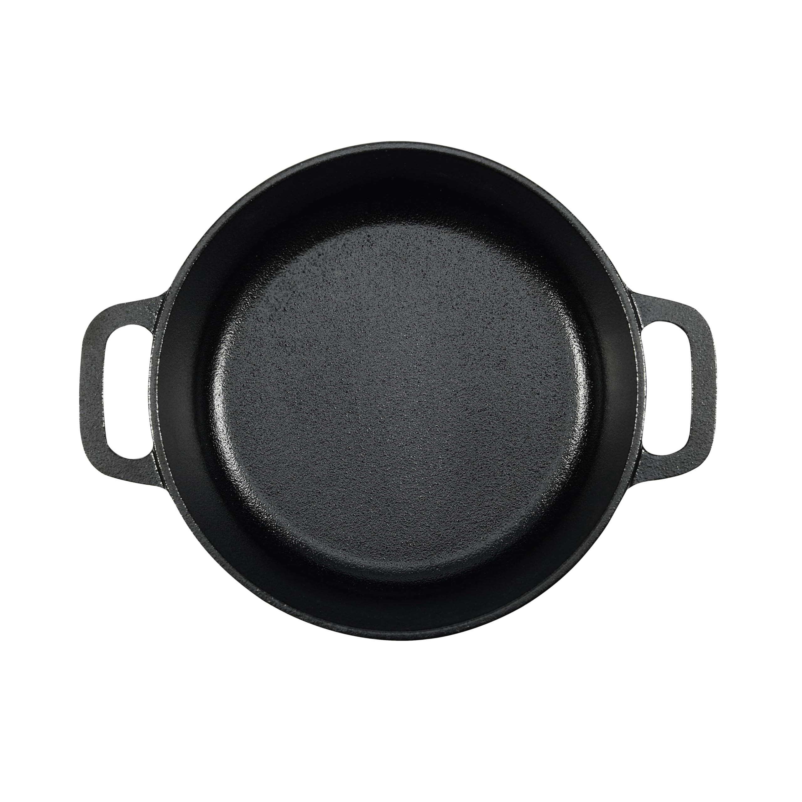 AmazonBasics Casseruola Ghisa 1,89 L Nera Doppio Manico