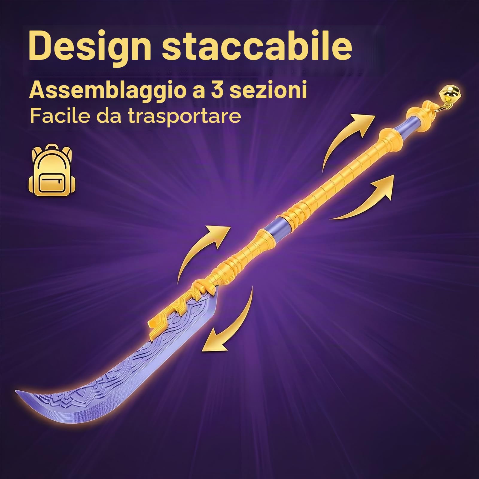 Elprico spada cosplay PLA 25 pollici 63,5 cm con cordino