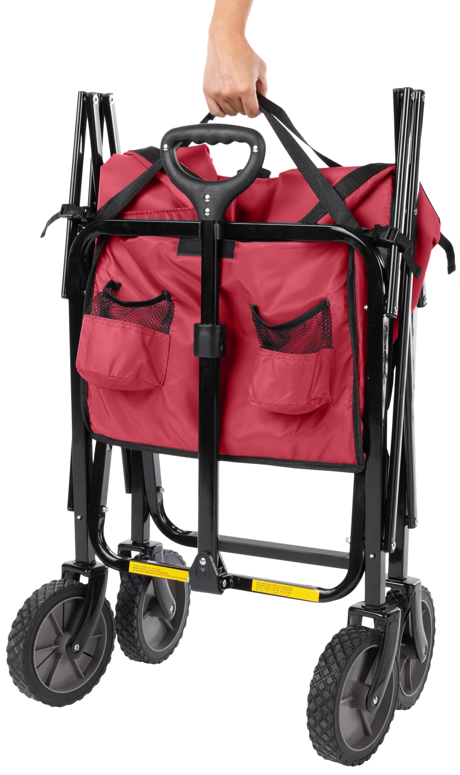 AmazonBasics Carrello Pieghevole Giardino Rosso 120 kg
