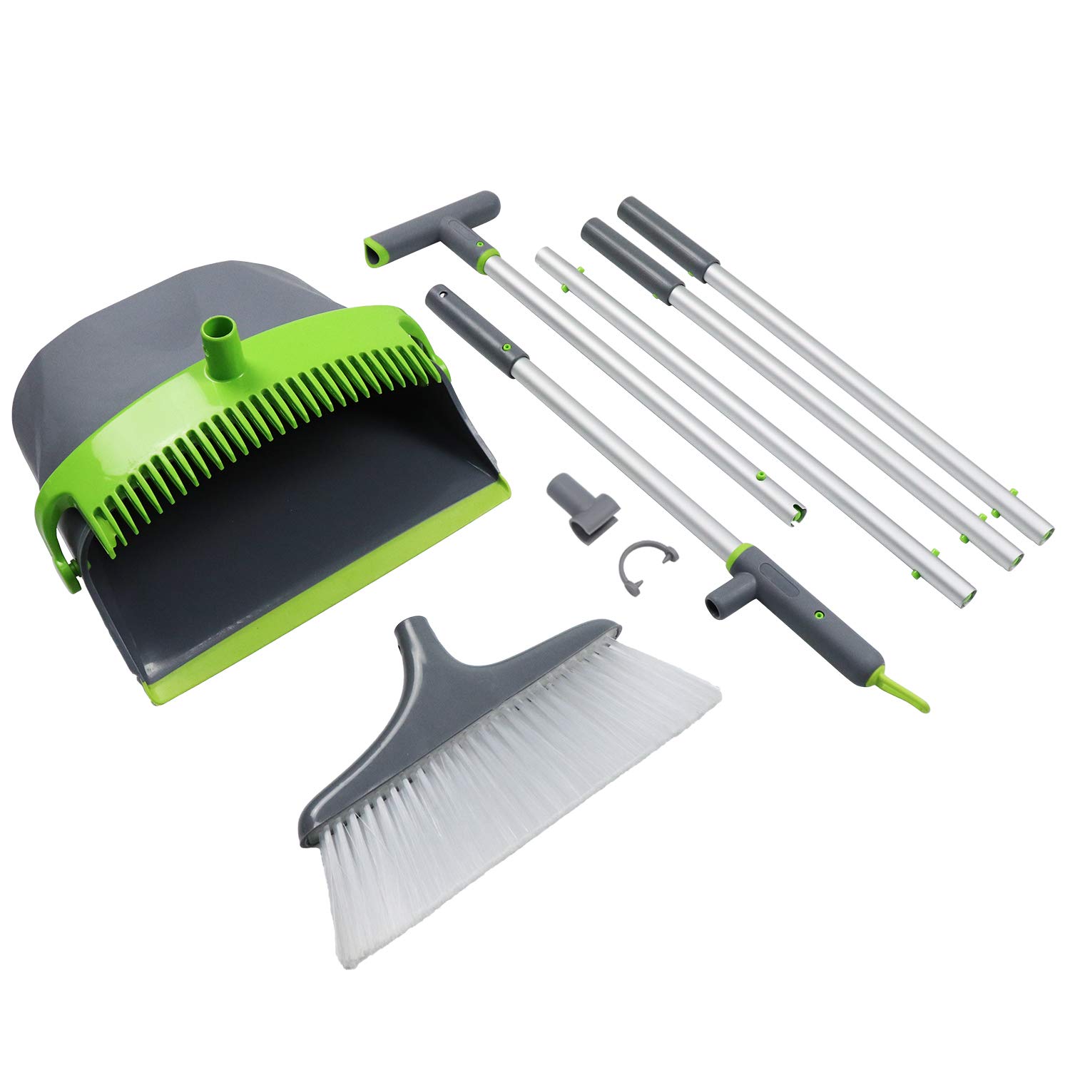 AmazonBasics Set Scopa con Paletta Argento per Interni