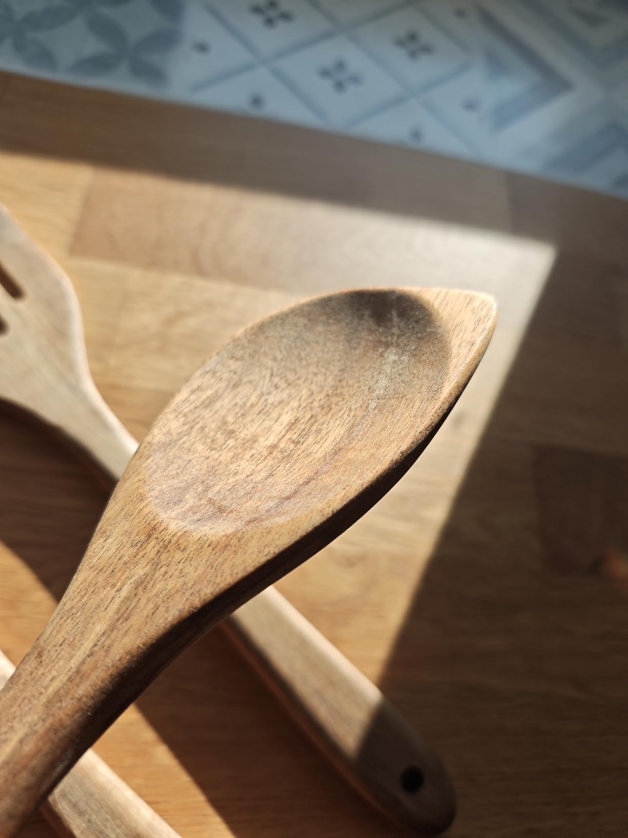 AmazonBasics Set Utensili Cucina Legno 6 Pezzi Acacia