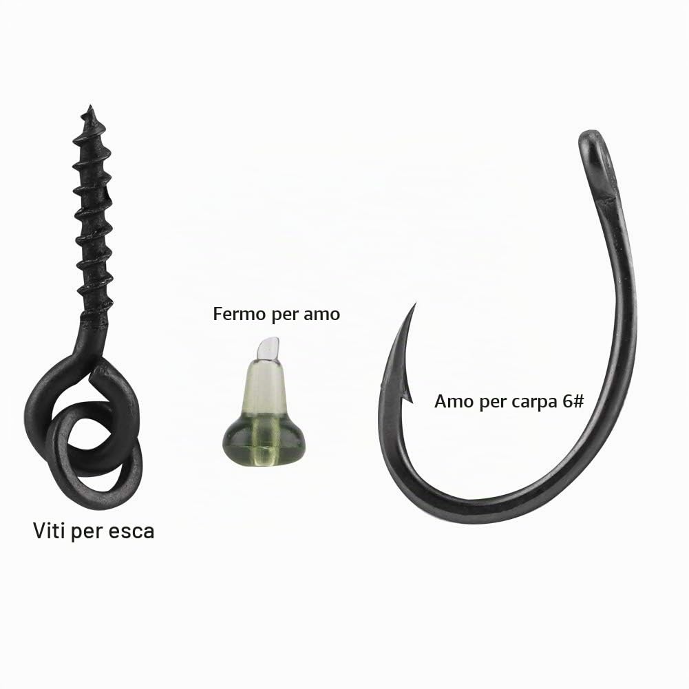 Elprico Ronnie Rigs terminali pesca 30 pezzi carpa