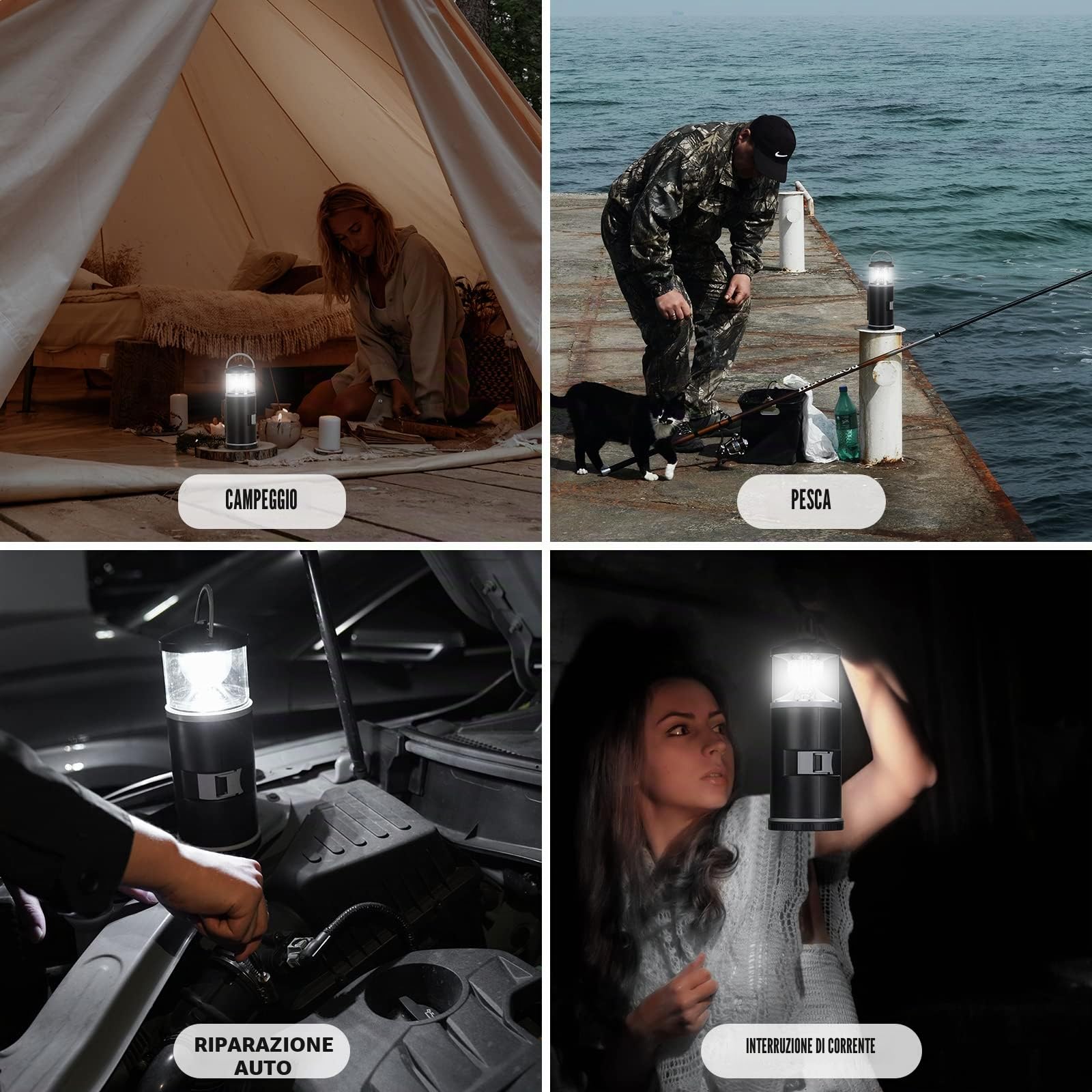 RealPlus Lanterna Campeggio LED con Kit Attrezzi Bianca