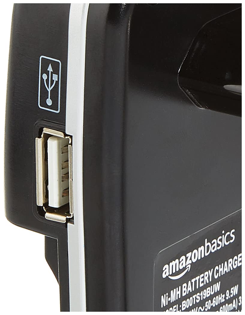 AmazonBasics Caricabatterie USB Ni-MH AA AAA nero