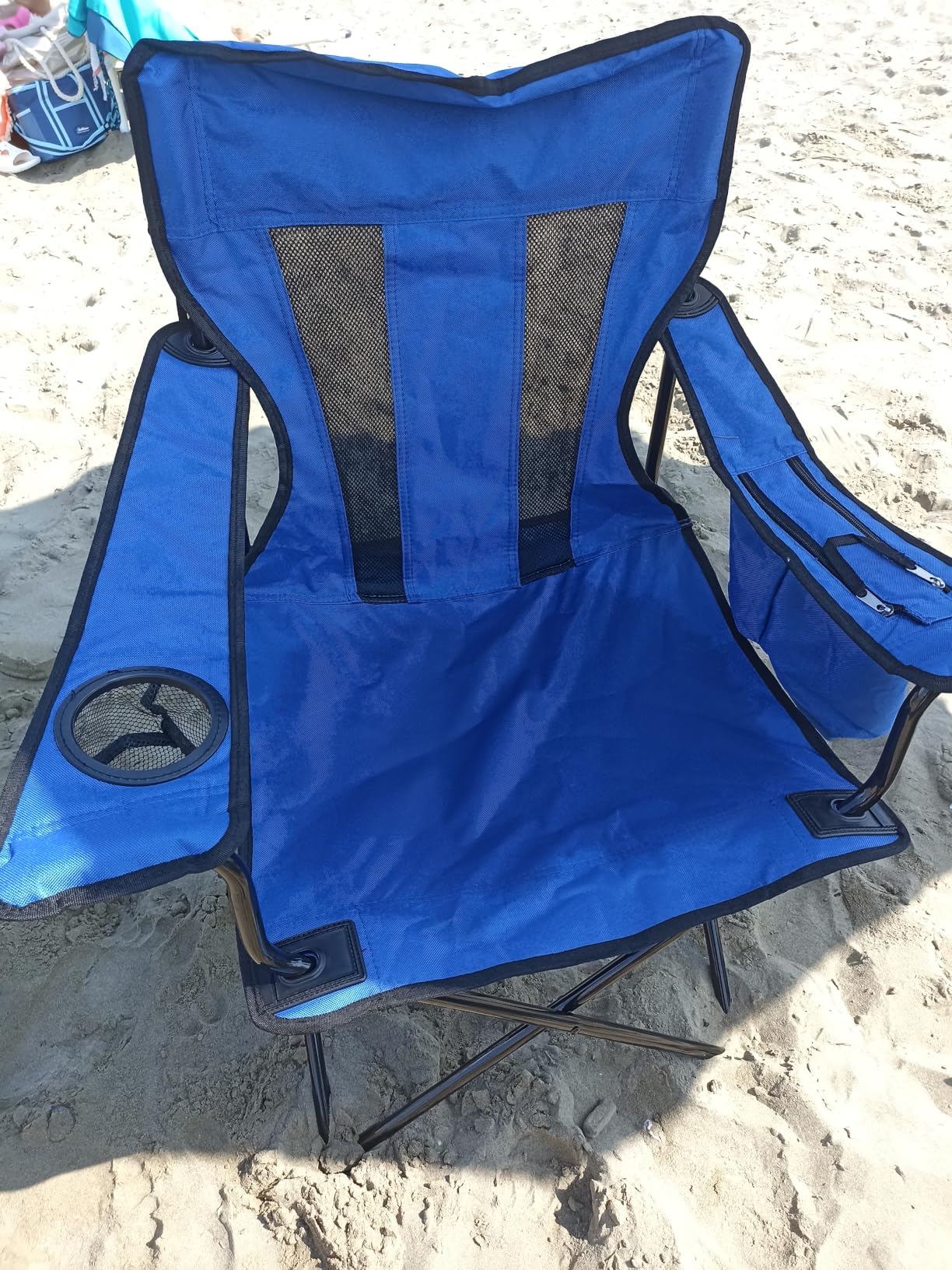 AmazonBasics Sedia da Campeggio Normale Blu in Rete
