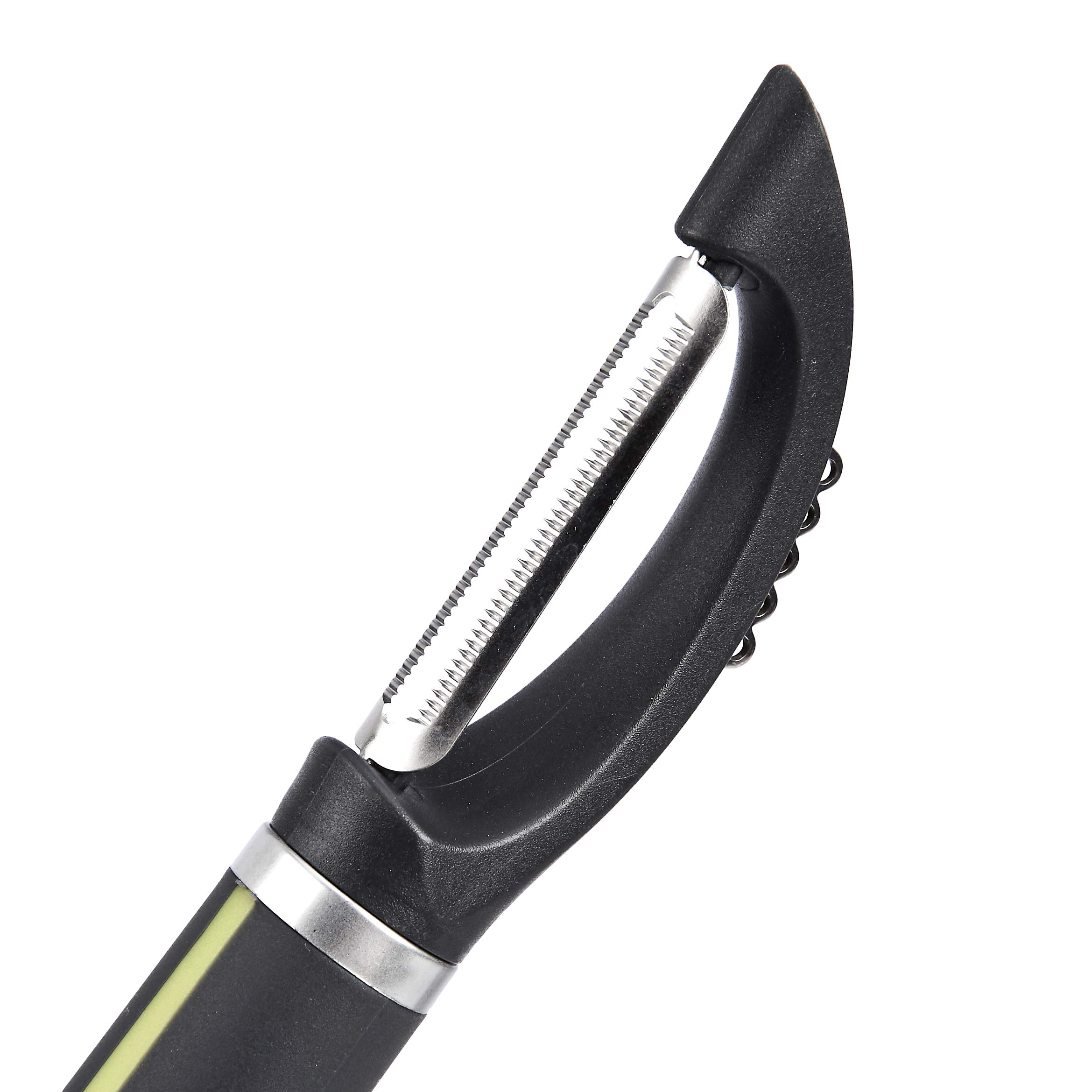 AmazonBasics Set 3 Pelaverdure Acciaio Inox Nero Verde Julienne