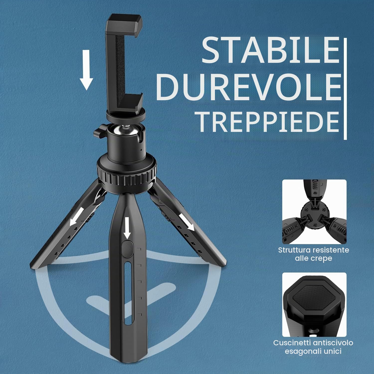 RealPlus Treppiede Smartphone Mini 360° con Custodia