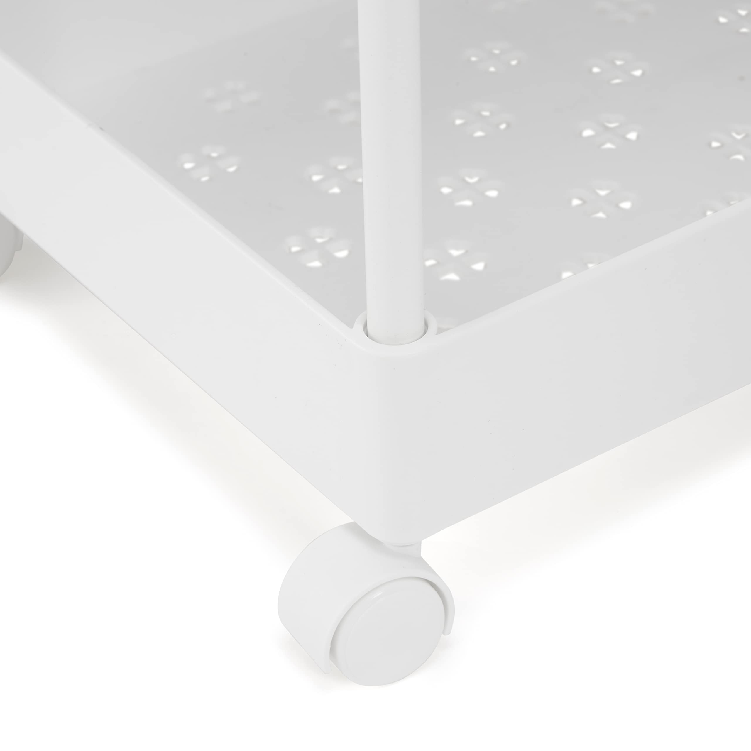 Amazon Basics Carrello Cucina 4 Ripiani Bianco con Ruote 40x22x86
