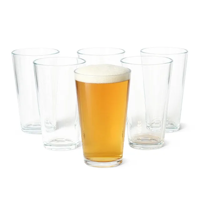 Amazon Basics bicchieri pinta vetro 473ml set 6 pezzi spesso
