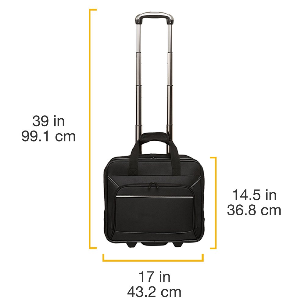 AmazonBasics Borsa Laptop con Ruote da Viaggio Nera