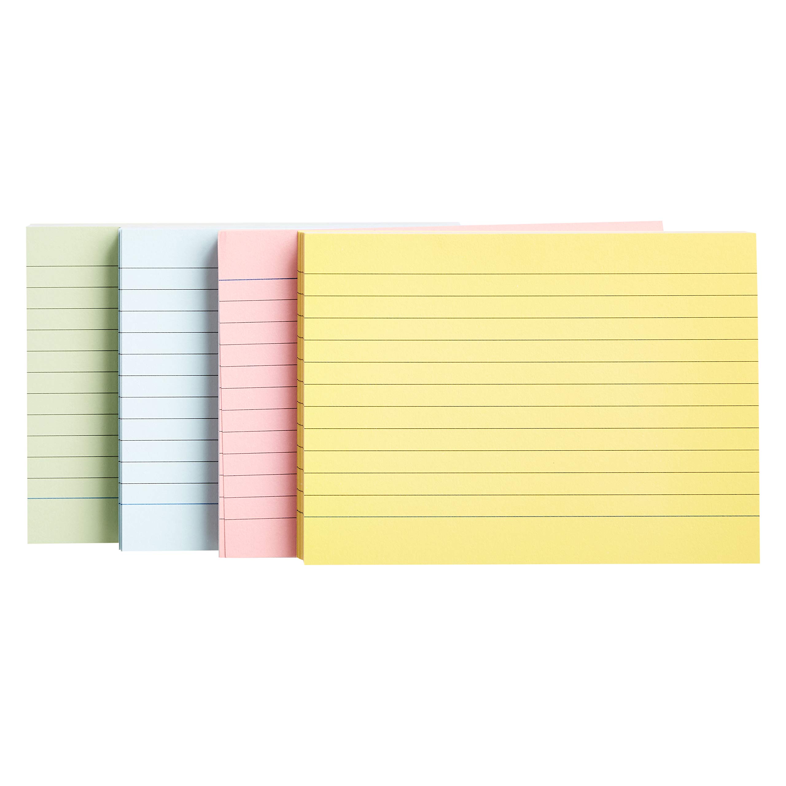 Amazon Basics Cartoncini A6 a Righe Fluo da 200 Pezzi