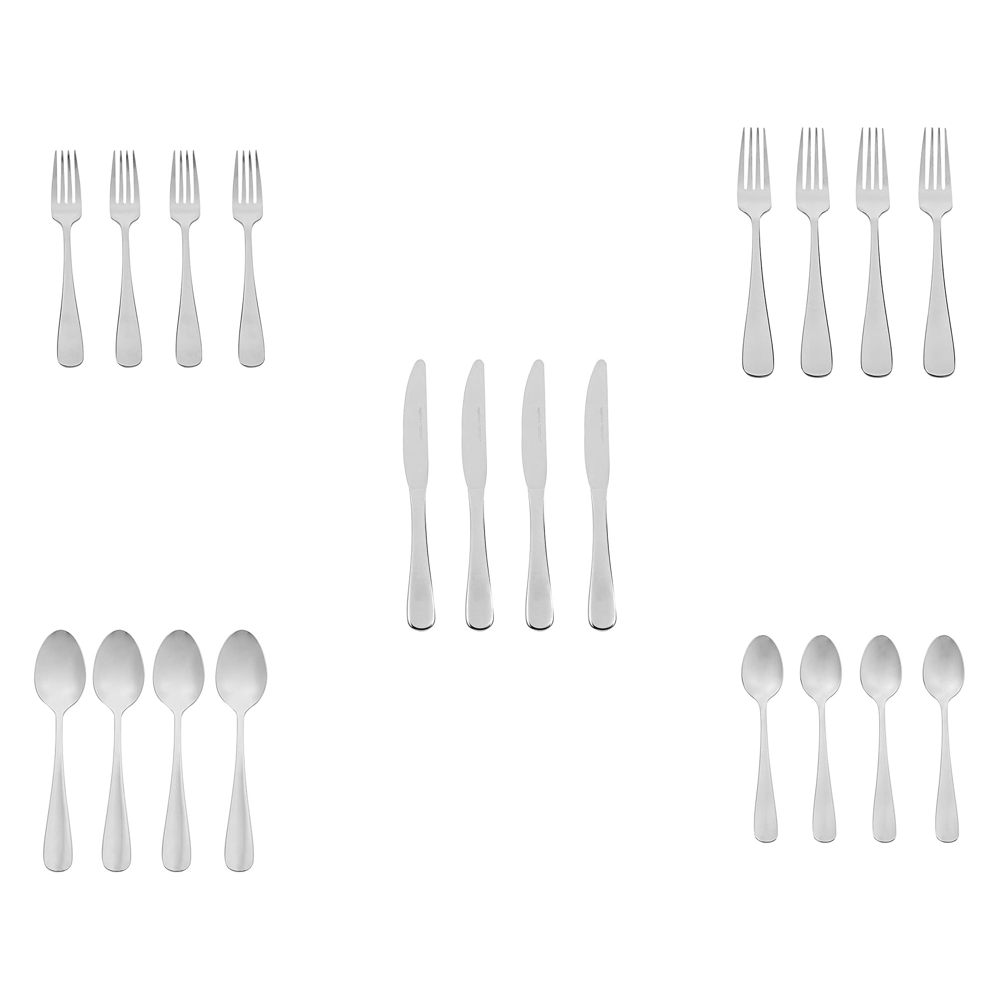 AmazonBasics set posate acciaio inox 20 pezzi 4 persone