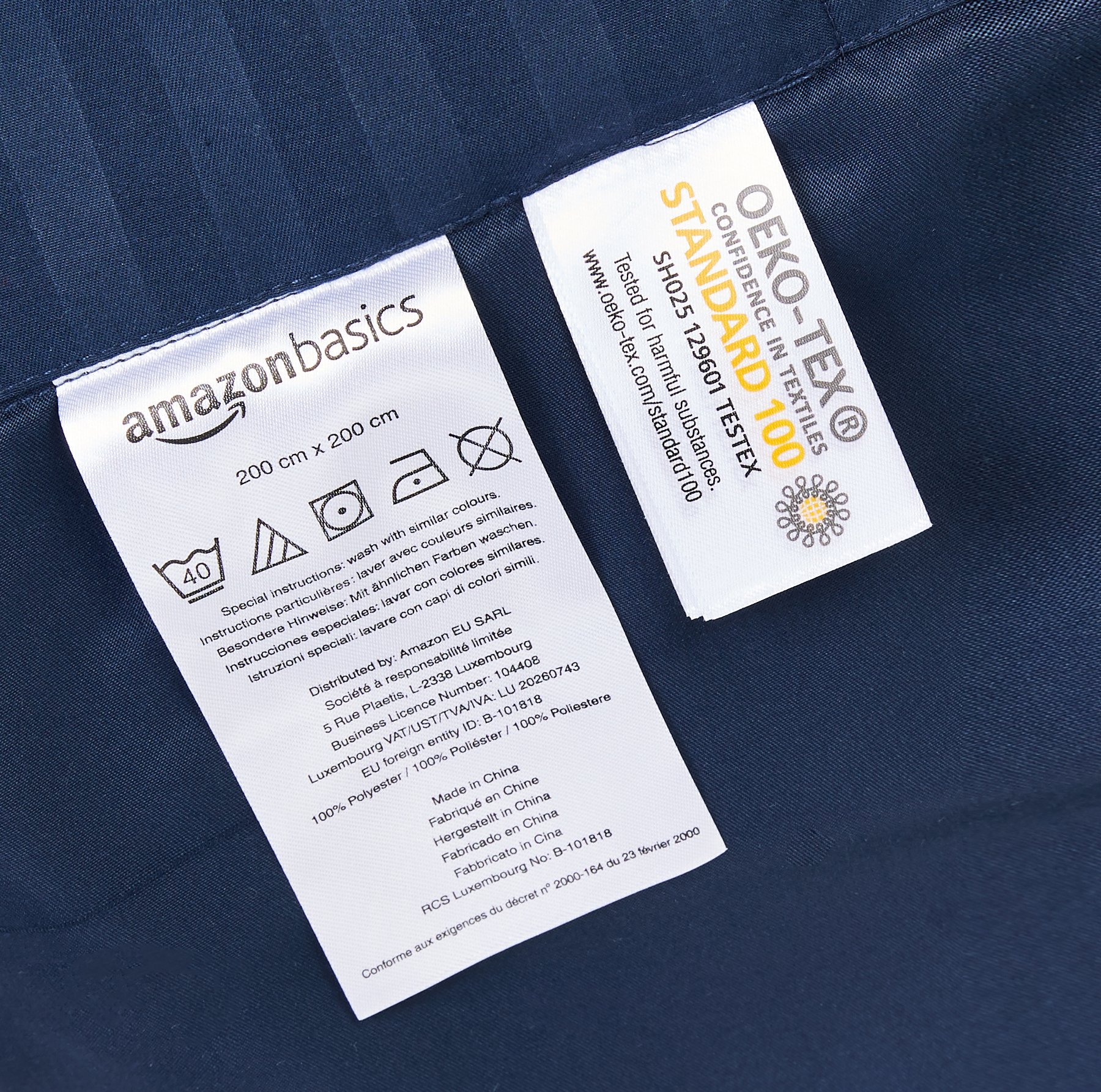 Amazon Basics set copripiumino microfibra blu 200x200 cm