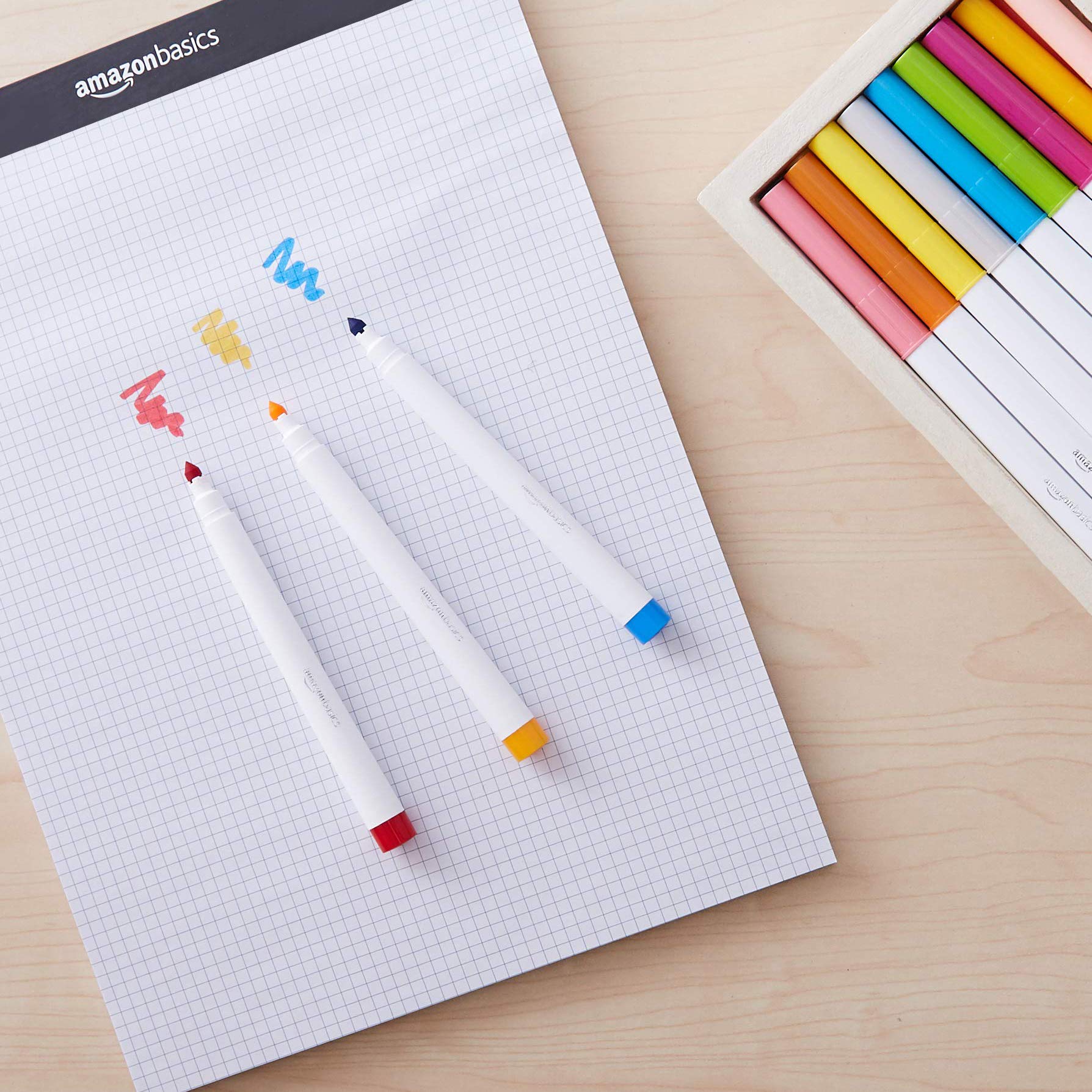 Amazon Basics Pennarelli Lavabili 40 Colori Punta Super