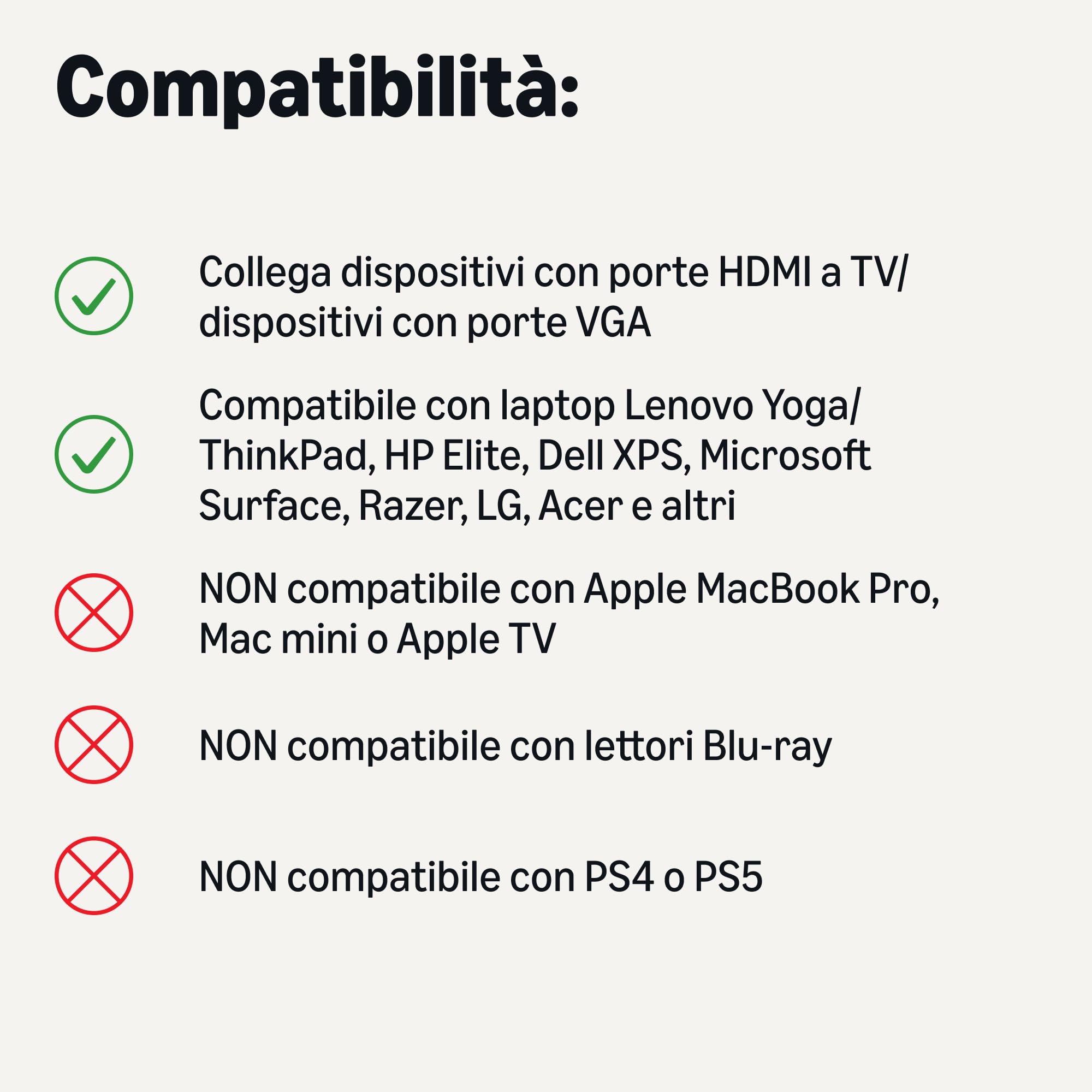 Amazon Basics Cavo HDMI VGA 1,8 m Nero 1080p
