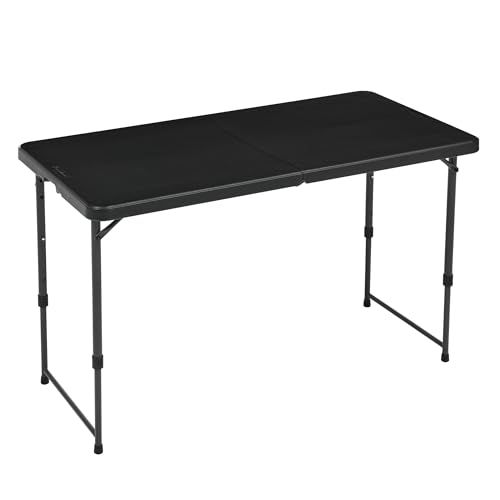 AmazonBasics Tavolo Pieghevole 121 cm Nero Altezza Regolabile