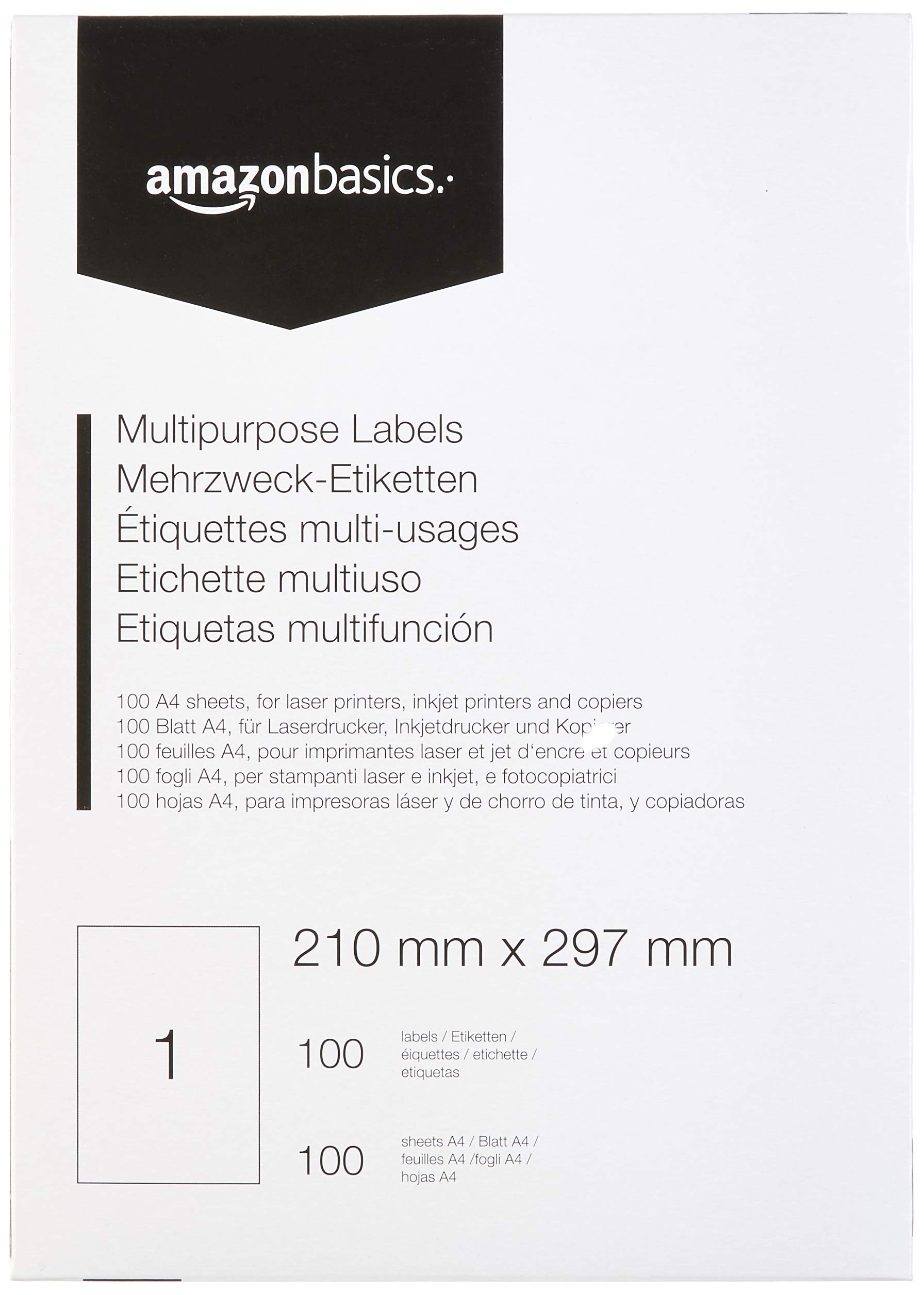 Amazon Basics Etichette Adesive 70x36mm 2400pz Bianche