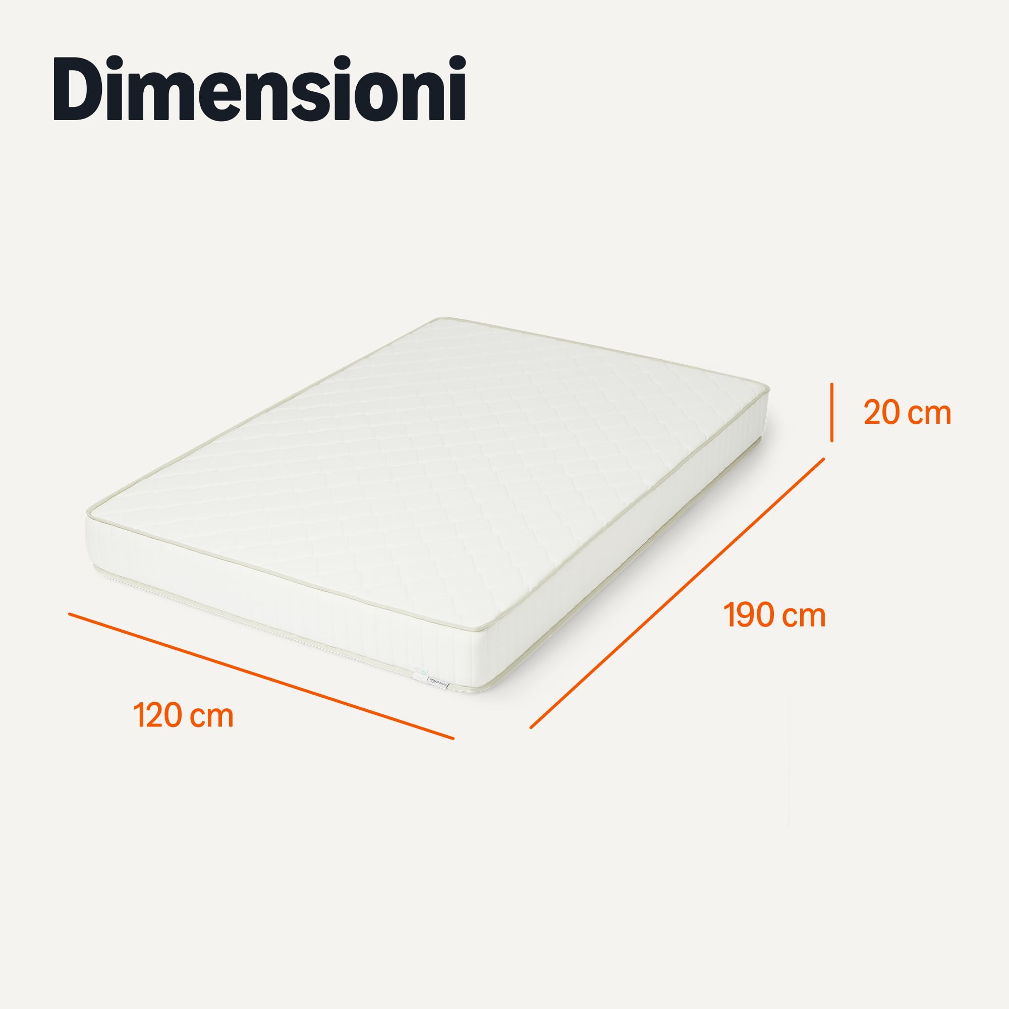 Amazon Basics Materasso Memory Foam H3 120x190 cm H20 cm Rigido