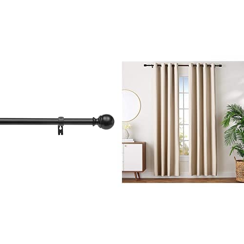 AmazonBasics Bastone Tenda Nero 182-365 cm con Tenda Oscurante