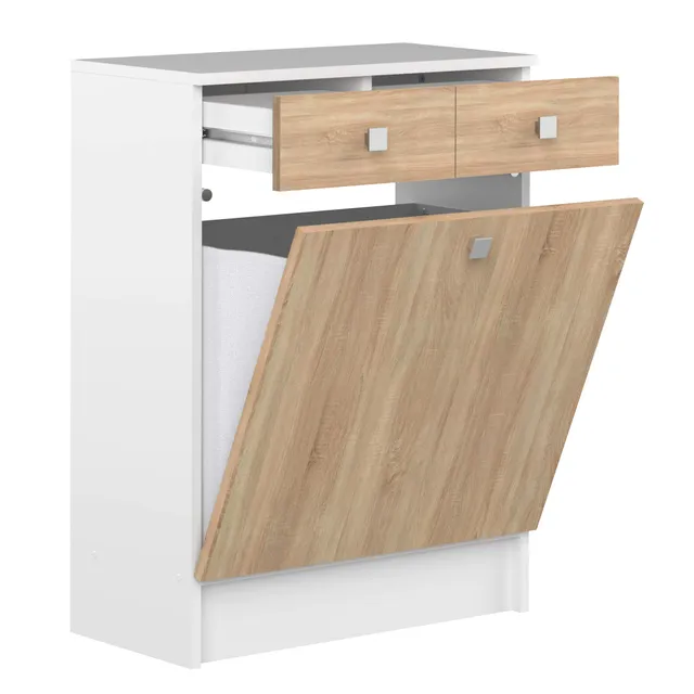 Amazon Basics Armadietto biancheria bianco quercia 60 cm