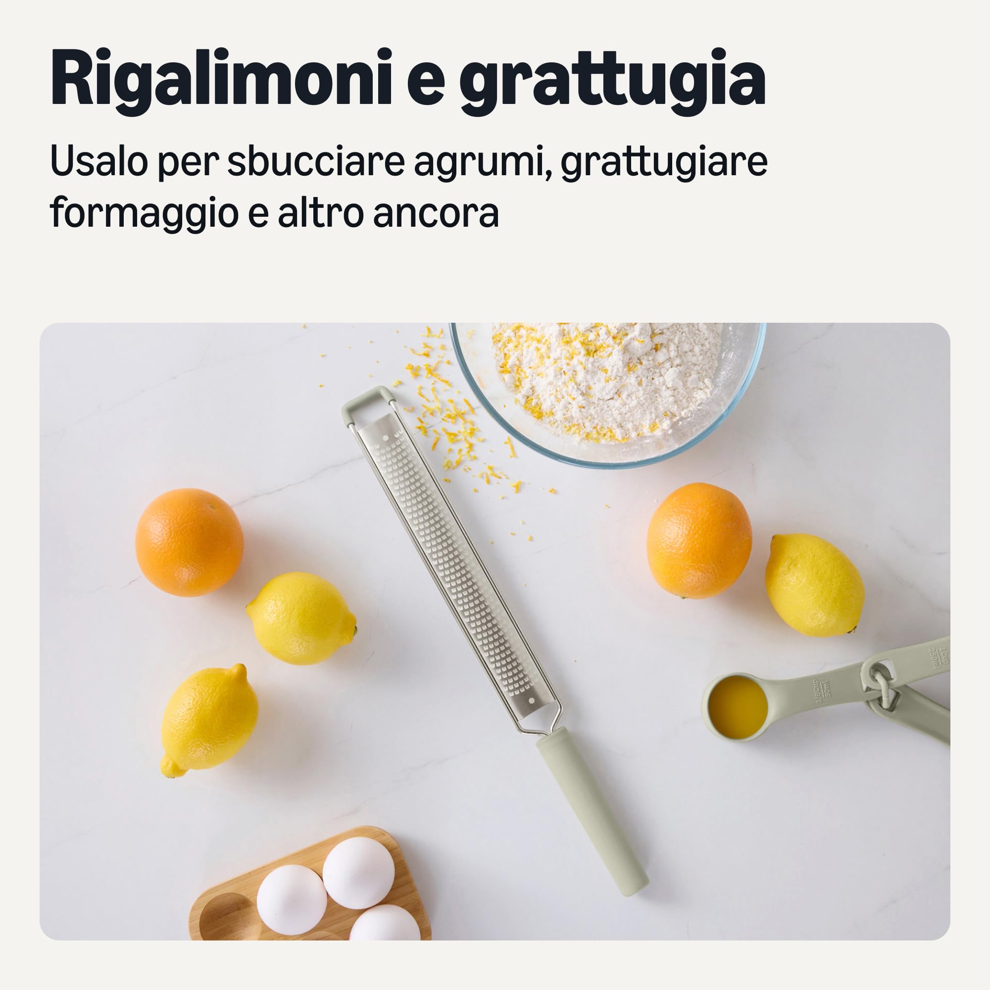 Amazon Basics Rigalimoni grattugia acciaio grigio lino