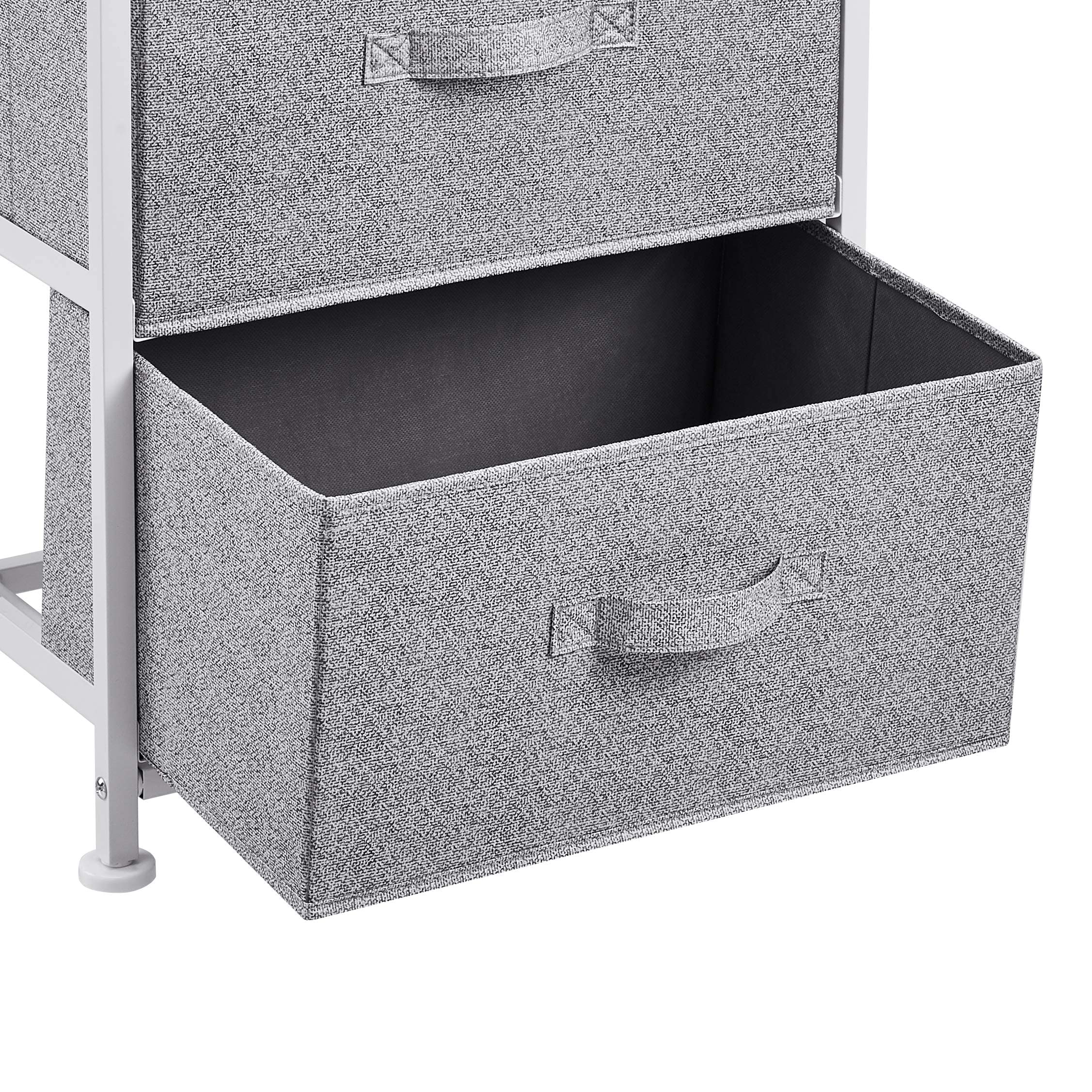 Amazon Basics Cassettiera 4 Cassetti Tessuto Bianco salvaspazio