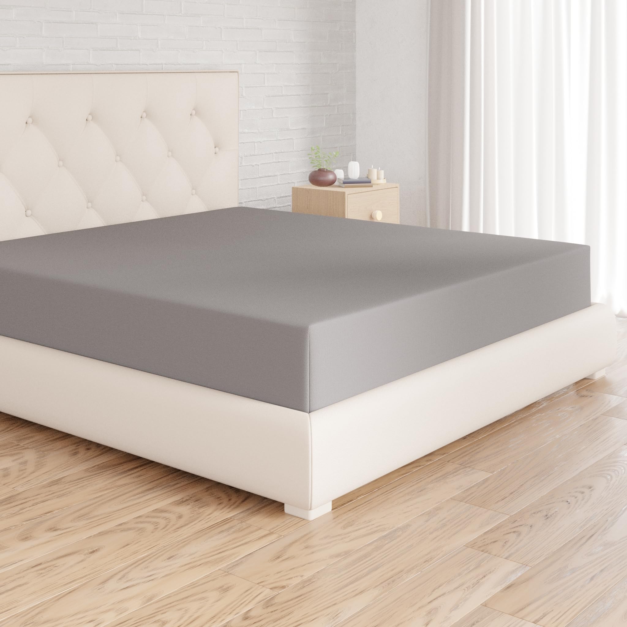 Amazon Basics lenzuolo con angoli 135x190 grigio scuro microfibra