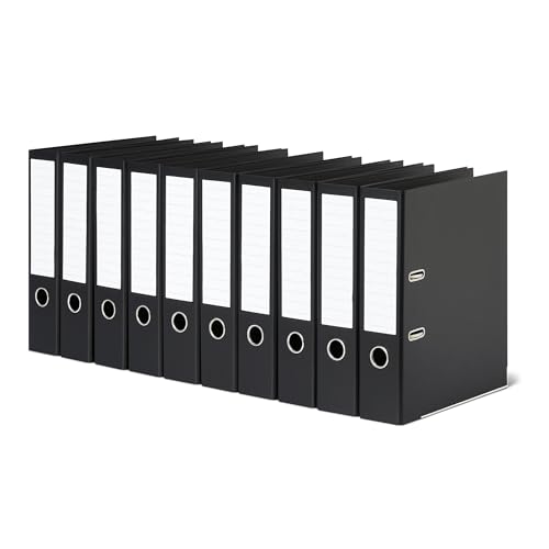 Amazon Basics 10 Raccoglitori Leva A4 Neri 70mm