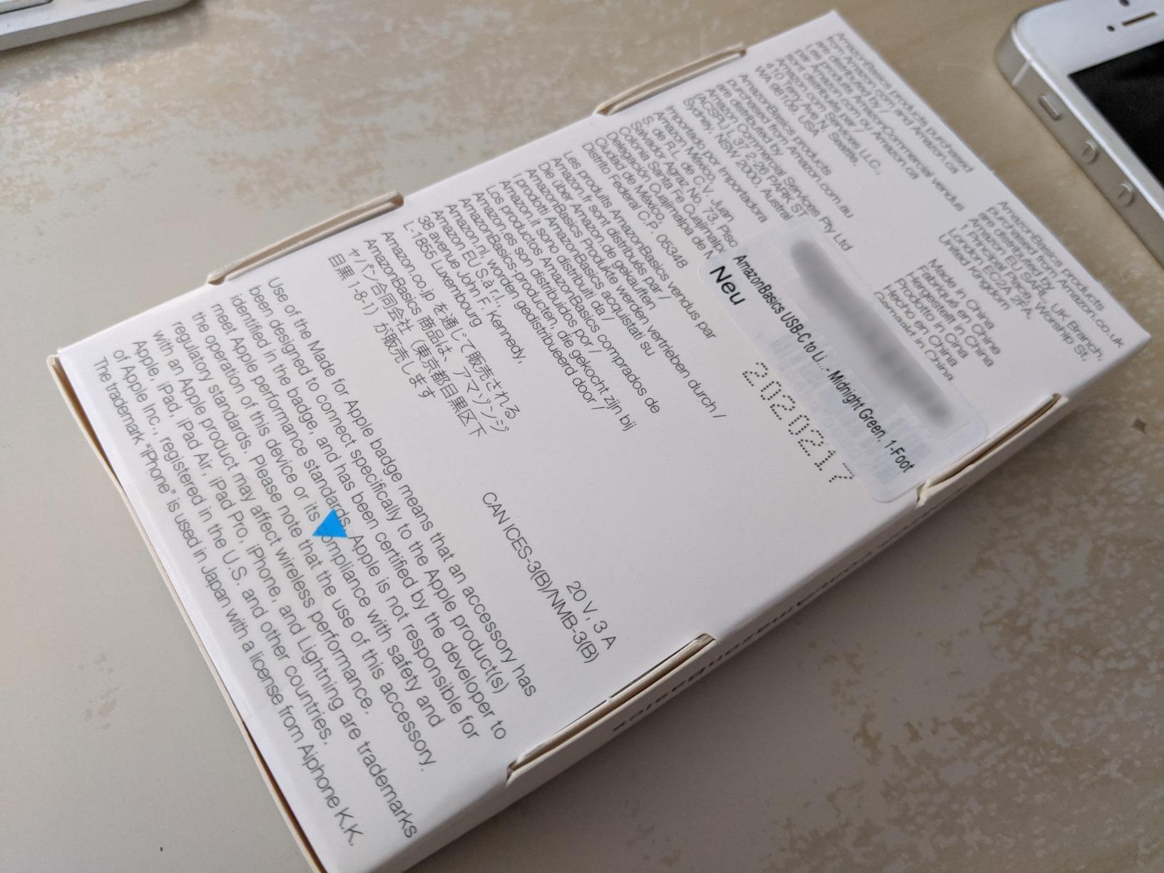 AmazonBasics cavo USB-C Lightning 3 m bianco ricarica rapida