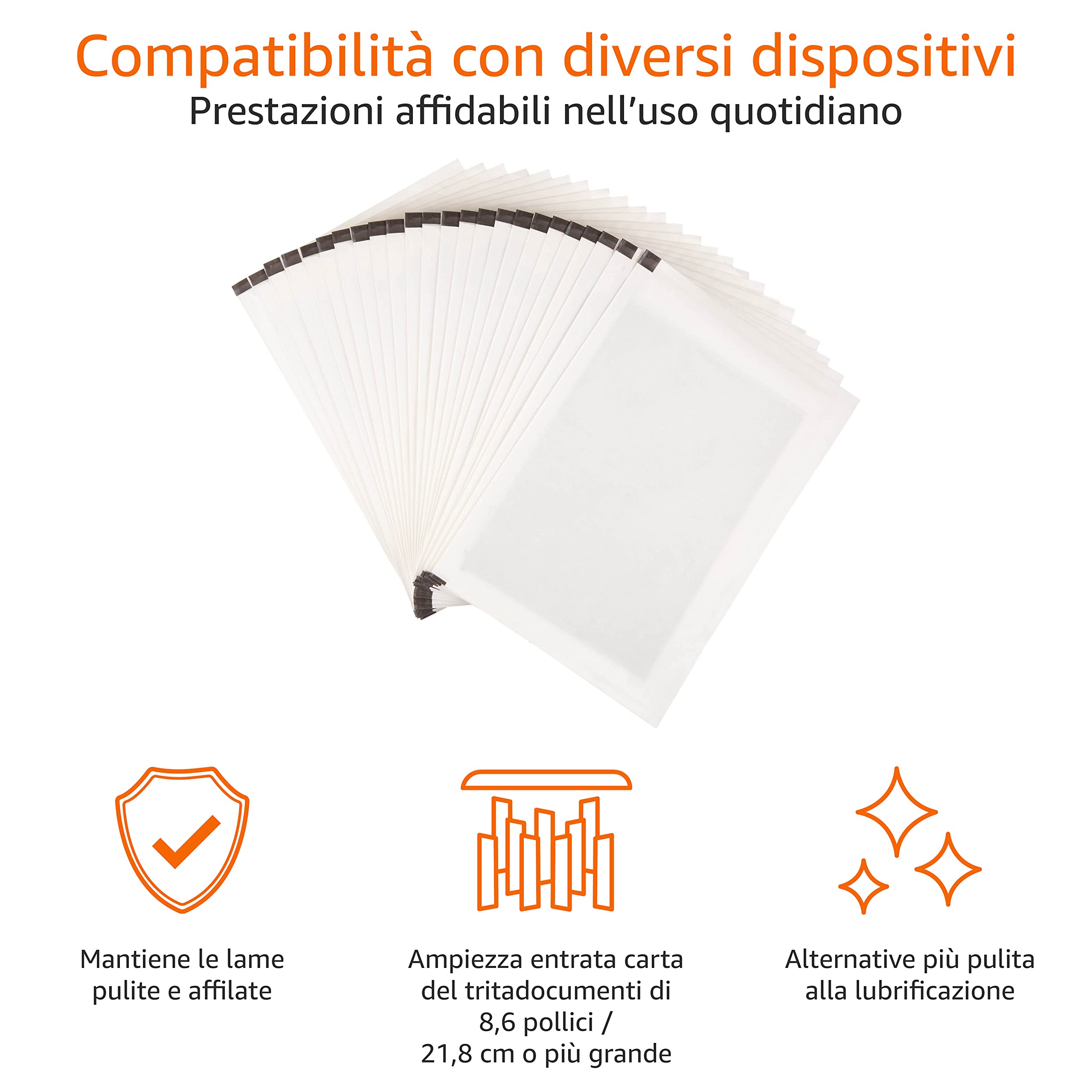 AmazonBasics Fogli Lubrificanti Distruggidocumenti 24 Pezzi