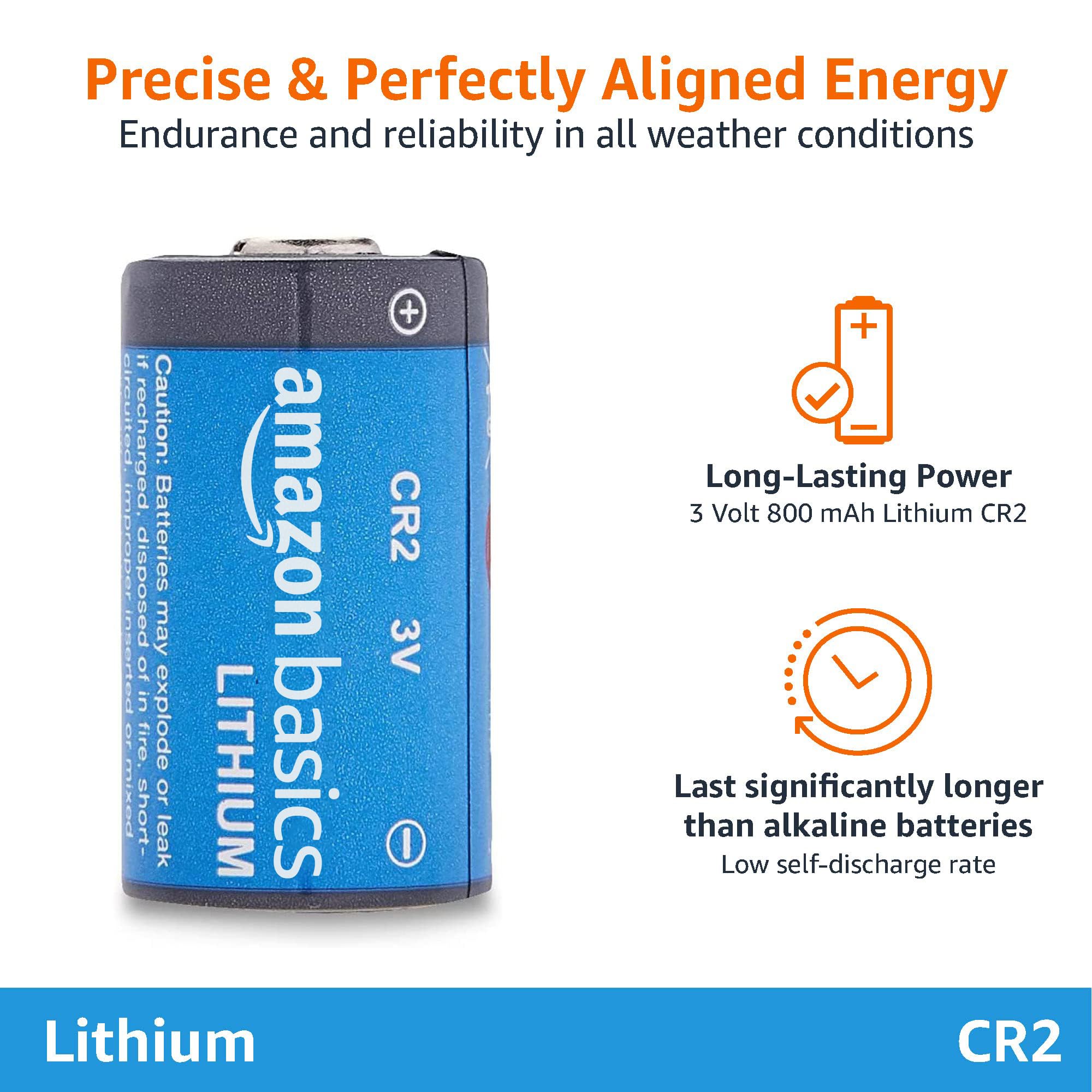 AmazonBasics batterie litio CR2 3V 4 pezzi lunga durata