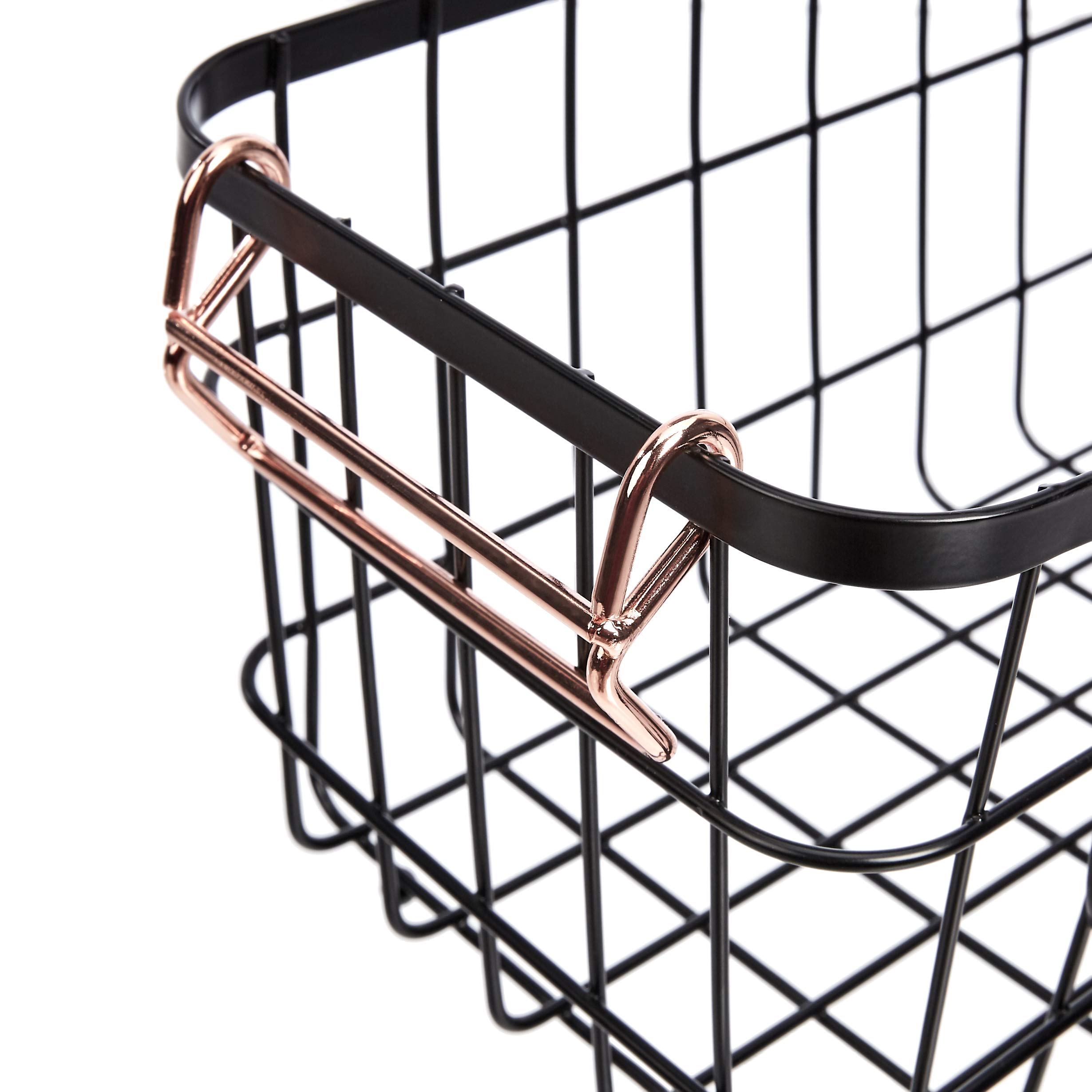 Amazon Basics Cesti Metallo Impilabili Neri 2 Pezzi Cucina