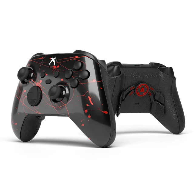 Aim Controller Xbox Red Splatter controller rosso metallizzato