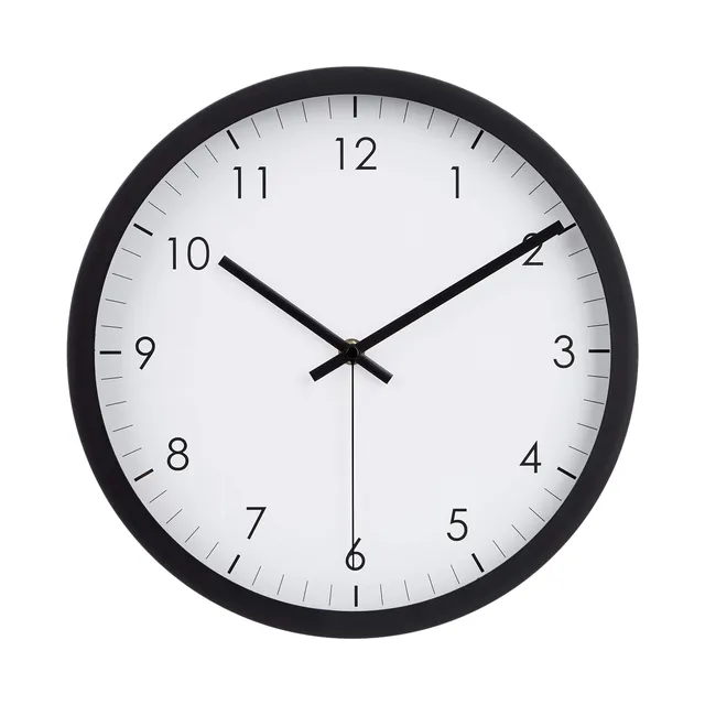 Amazon Basics Orologio da Parete 30 cm Nero Silenzioso