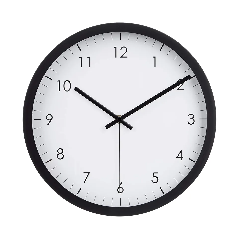 Amazon Basics Orologio da Parete 30 cm Nero Silenzioso