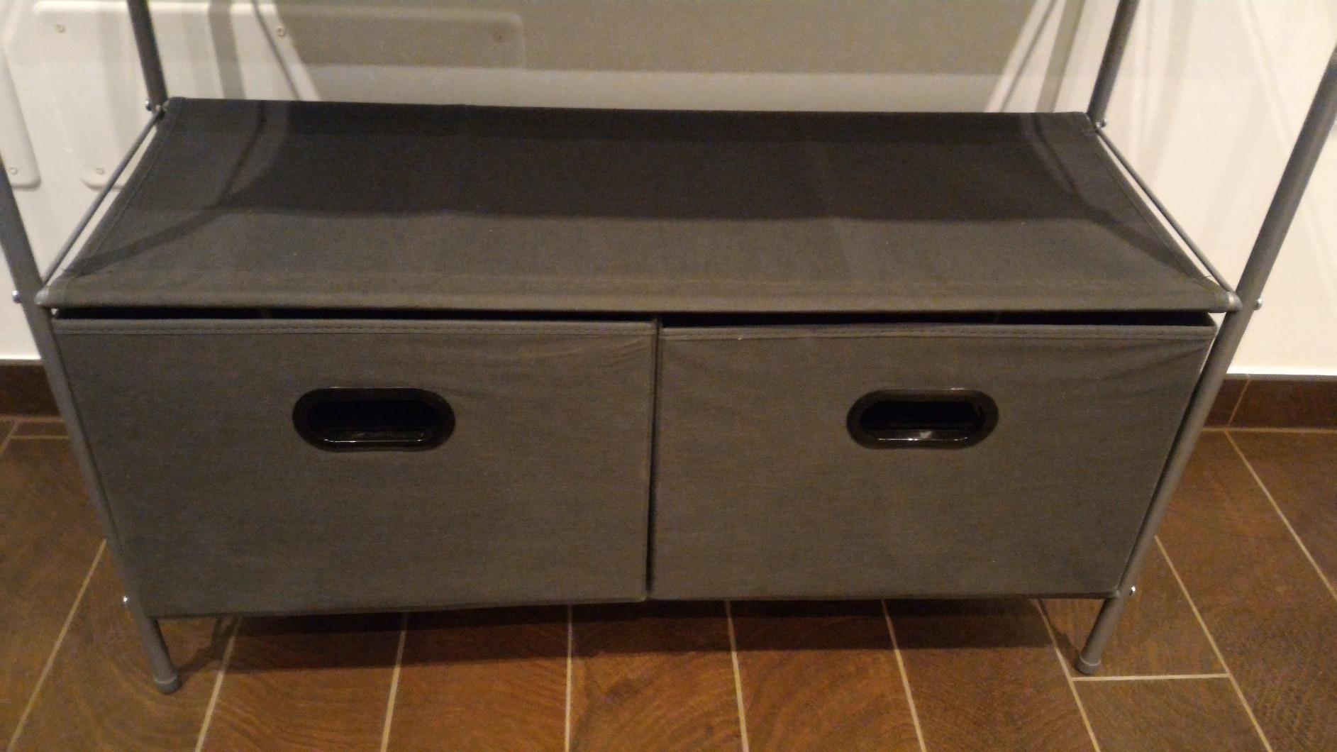 AmazonBasics Organizer Armadio Tessuto Grigio 3 Ripiani 2 Cassetti