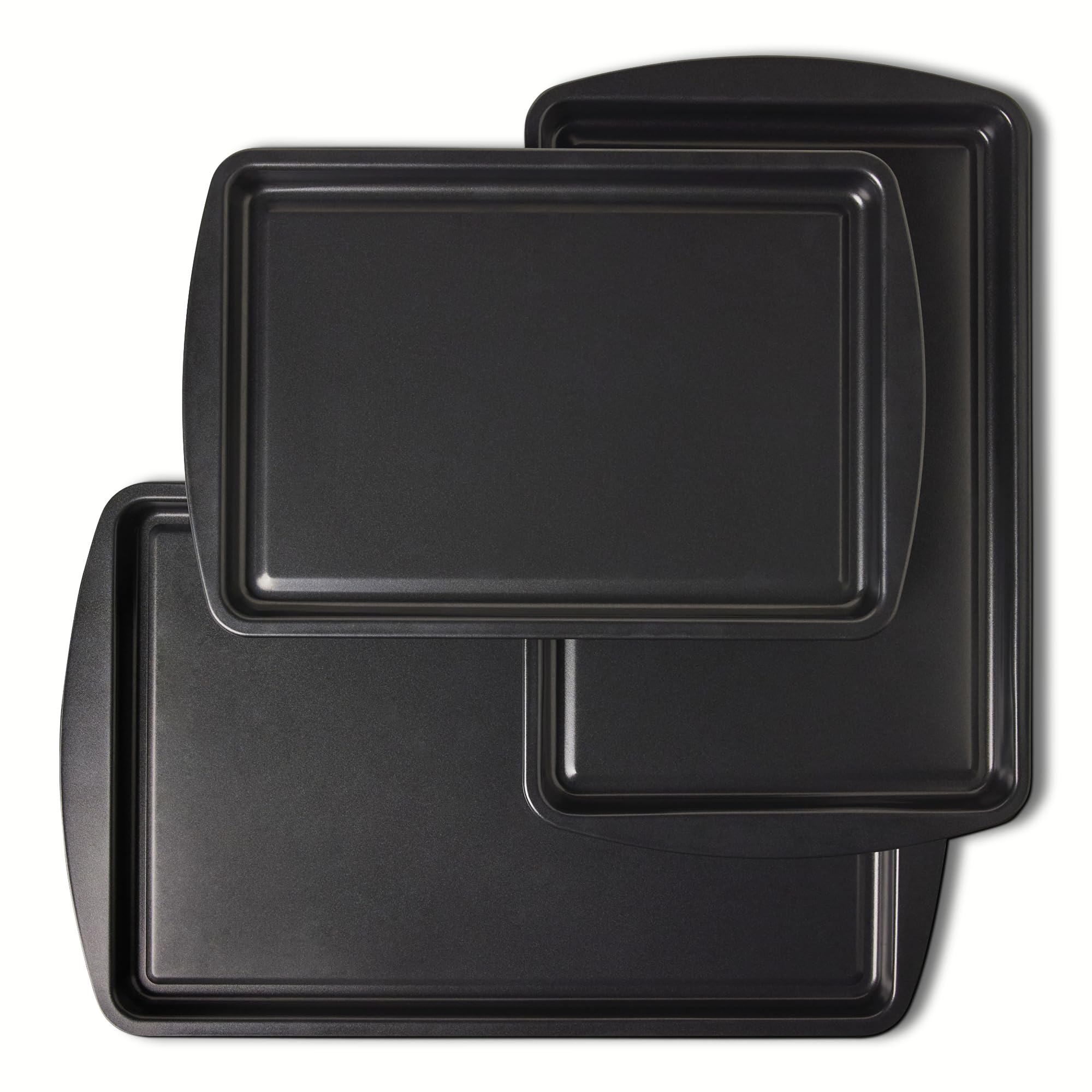 Amazon Basics Set 3 Teglie Forno Antiaderenti Impilabili