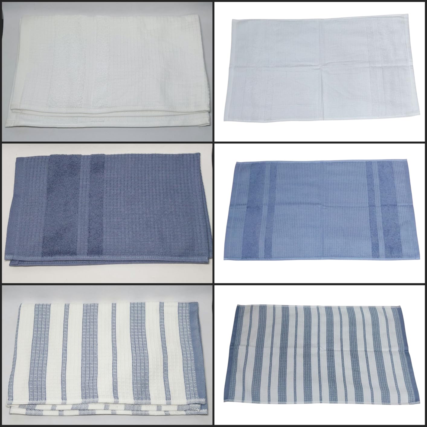 Amazon Basics Strofinacci Cucina Cotone Bio 6 Pezzi Nido d'Ape