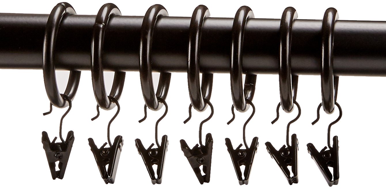 Amazon Basics Set Staffe Soffitto e Anelli Tende Bronzo