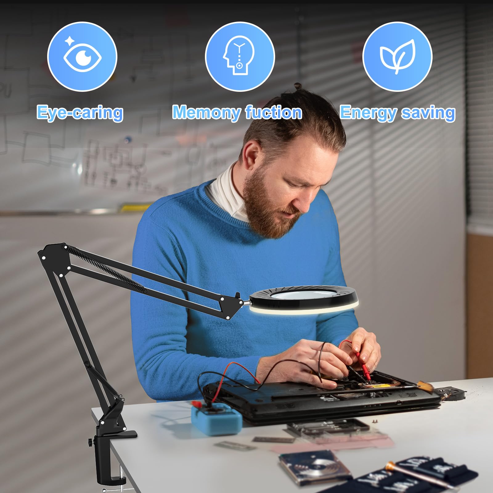 RealPlus Lampada Lente Ingrandimento 10X Nero Solo Clip