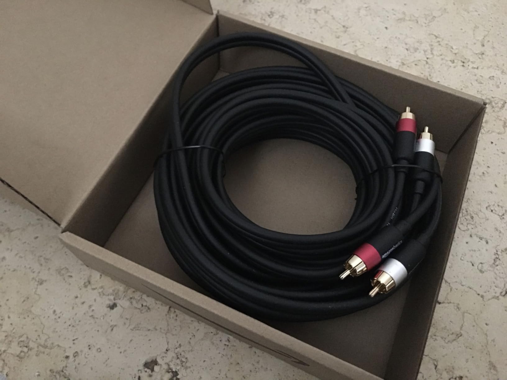 Amazon Basics Cavo Audio RCA 2 Maschi 7,5 m Grigio Antracite